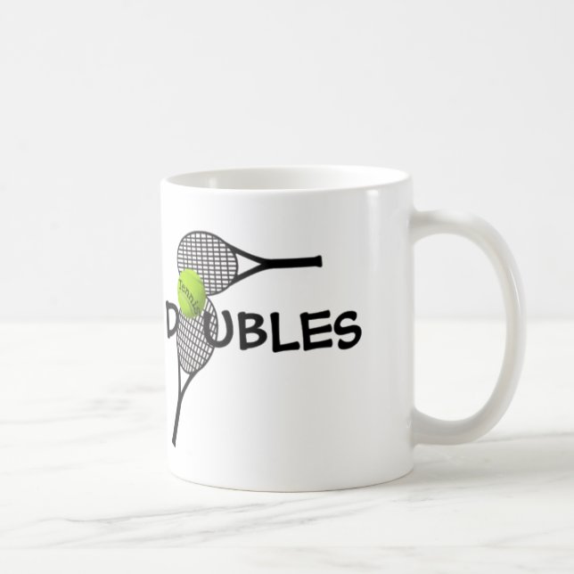 Café Racquet de Bola de Tênis Jogo de Duplas Caneca de  (Direita)