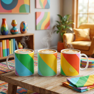 Café Rainbow Rush Caneca Clássica de Gama do Orgulho