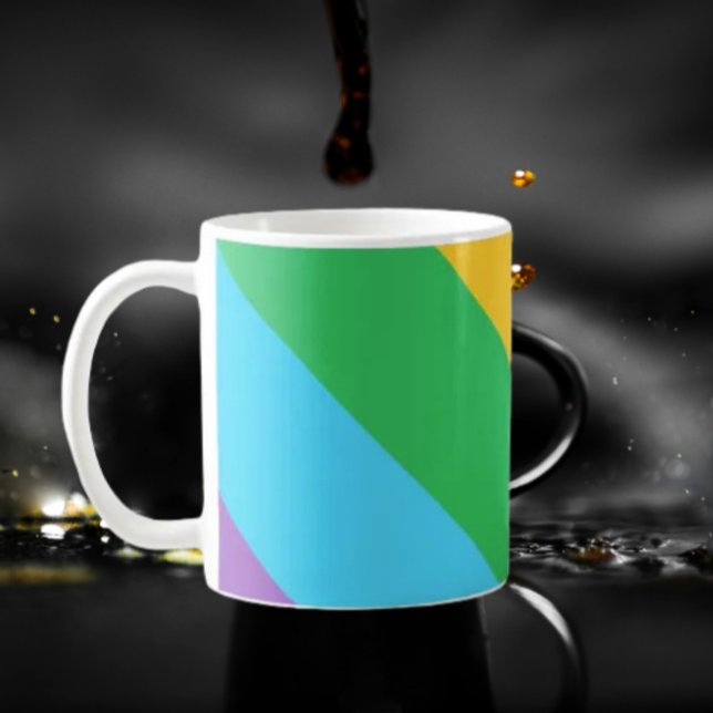 Café Rainbow Rush | Caneca Clássica de Listras na Diago (Criador carregado)