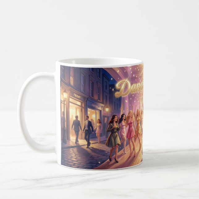 Café Rainha da Dança do Brilho de Sexta à Noite Caneca (Esquerda)