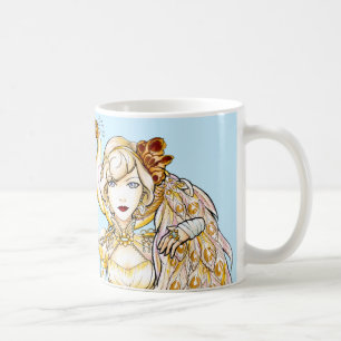 Café Rainha de Steampunk e caneca do pavão