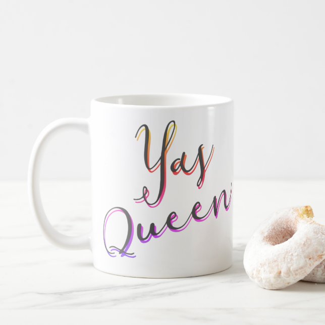 Café Rainha de Yas!  Caneca da cor do arco-íris (Com Donut)