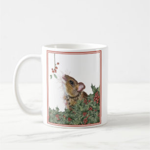 Café Rato bonito e santa caneca de Natal