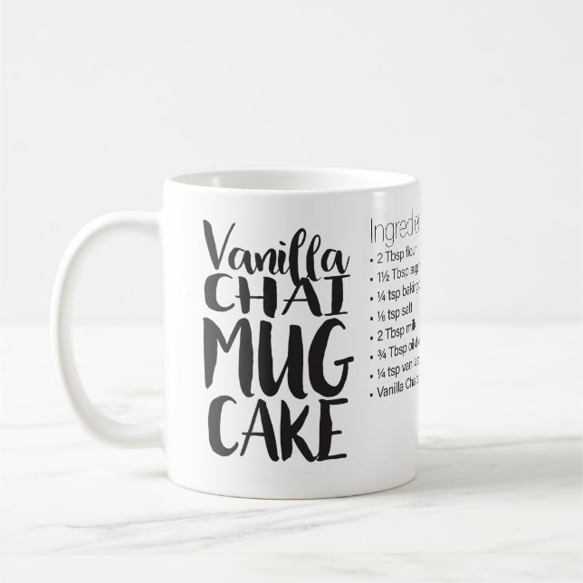 Café Receita de bolos Vanilla Chai — caneca normal (Esquerda)