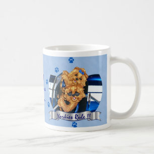 Café Regra de Yorkies!! Caneca da mamã de Pawprint #1