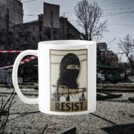 Café Resista Mulher de Máscara de Esqui Caneca