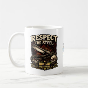 Café Respeite o Aço – Caneca de Navalha Reto
