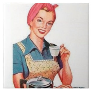 Café retrô vintage cozinha senhora