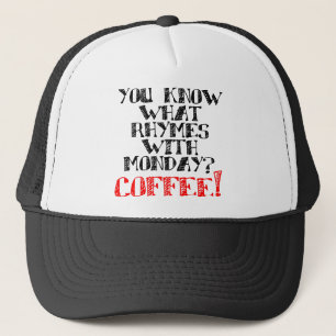 Café Rima Com Segunda-Feira Boné Divertido
