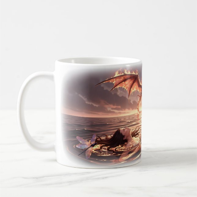 Café Ritual de Fogo de Dragão da Arte de Caneca de Rena (Esquerda)
