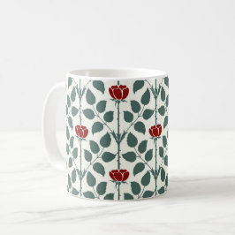 Café Rosa Briar de Voysey, caneca vermelha escura de ca
