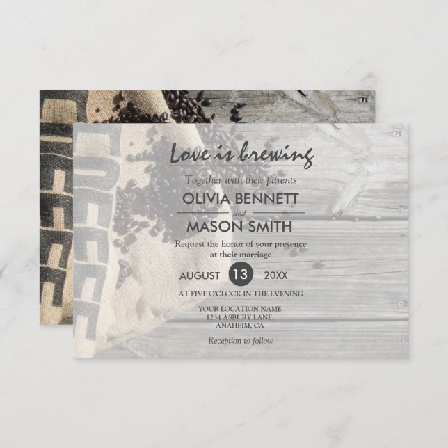 Café Russo Bean-Love está a fazer um cartão de cas (Frente/Verso)