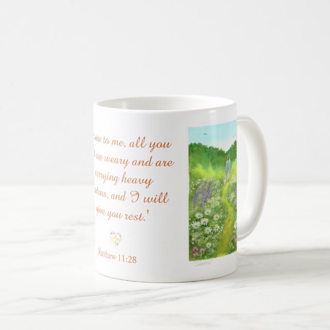 Café Sabático, Tempo com Jesus, Caneca de Arte da Fé (Frente Esquerda)