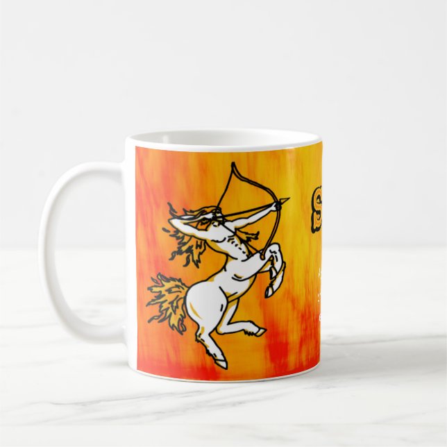 Café Sagitário Sinal de incêndio Archer caneca astrológ (Esquerda)