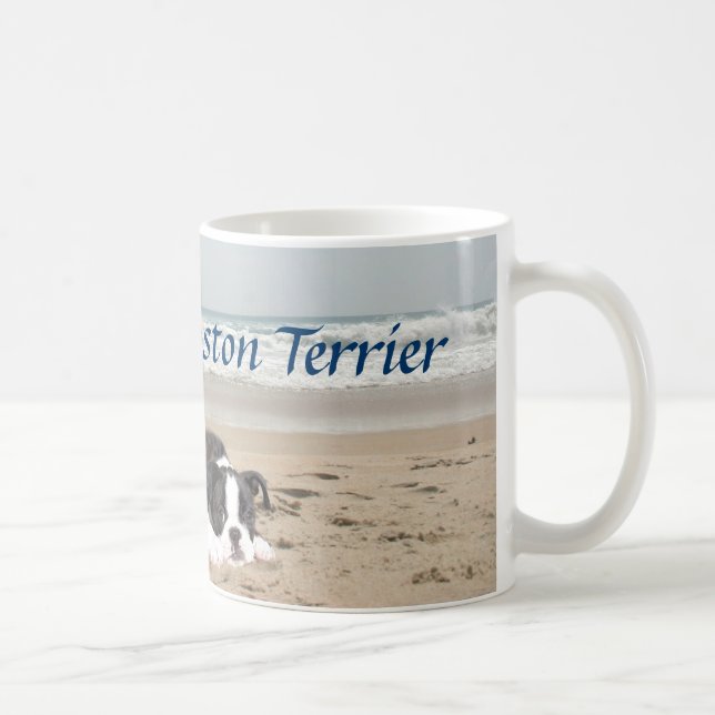 Café Sandcastles da caneca do amor de Boston Terrier (Direita)