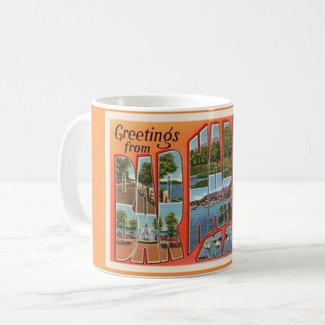 Café Saudações de Bar Harbor Maine Caneca (Frente Esquerda)