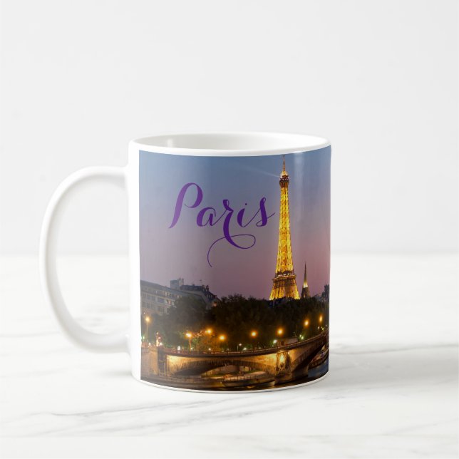 Café Saudações de Paris França Torre Eiffel Caneca (Esquerda)