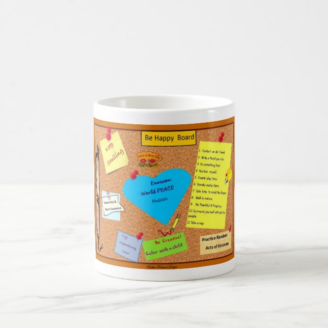 Café Seja design feliz da caneca do quadro de mensagens (Centro)