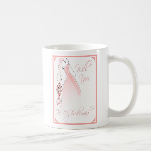 Café Seja minha caneca do convite da dama de honra (Direita)