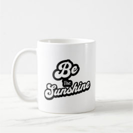 Café Seja o Brilho – Caneca de Citação Preta e Branca