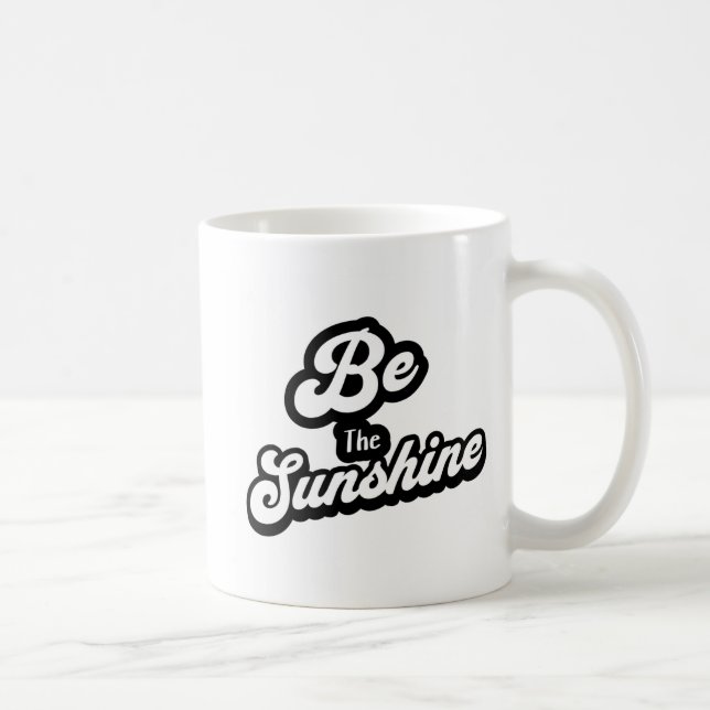 Café Seja o Brilho – Caneca de Citação Preta e Branca (Direita)
