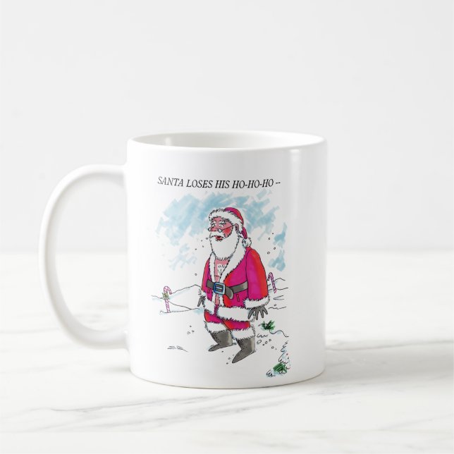 Café Sem Ho-Ho-Ho w caneca de texto (Esquerda)
