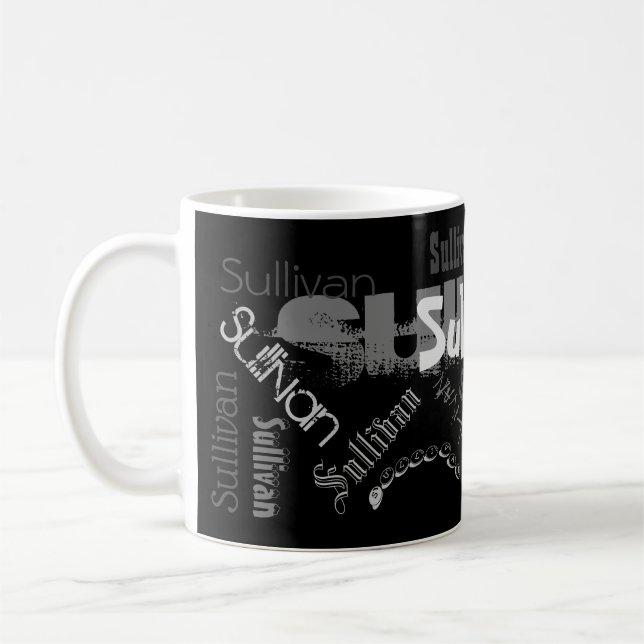 Café Seu nome como seu nobre caneca preta de design! (Esquerda)