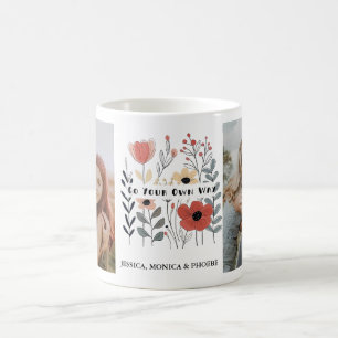 Café "Siga o Seu Próprio Caminho" Caneca de Foto de Flo