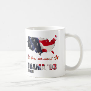 Café Sim nós podemos a caneca 2008 de Obama Biden