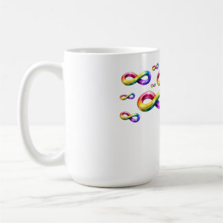 Café Símbolos de Infinito Coloridos em uma Caneca