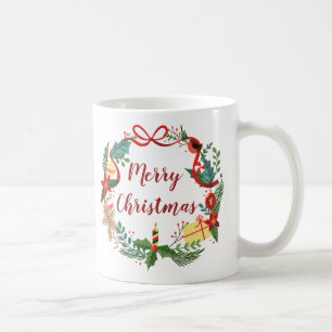 Café Simples Festa de Natal Feliz Caneca Clássica