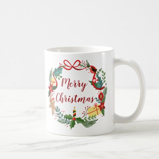 Café Simples Festa de Natal Feliz | Caneca Clássica (Direita)