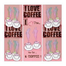 Café - Sinal de Café Lover com Triptych Rosa