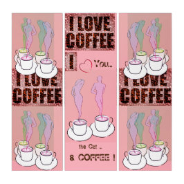 Café - Sinal de Café Lover com Triptych Rosa