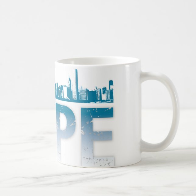 Café Skyline de Chicago da caneca da esperança de Obama (Direita)