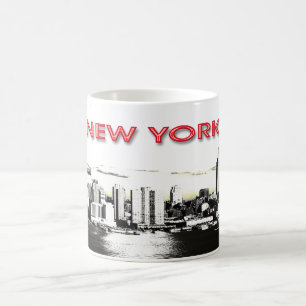 Café Skyline de Nova York com caneca de torres gêmeas