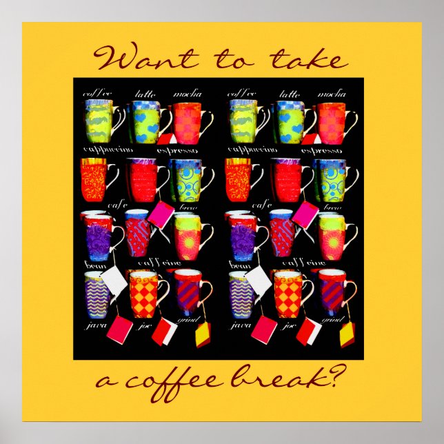 Café Slang Mug Art poster (Frente)