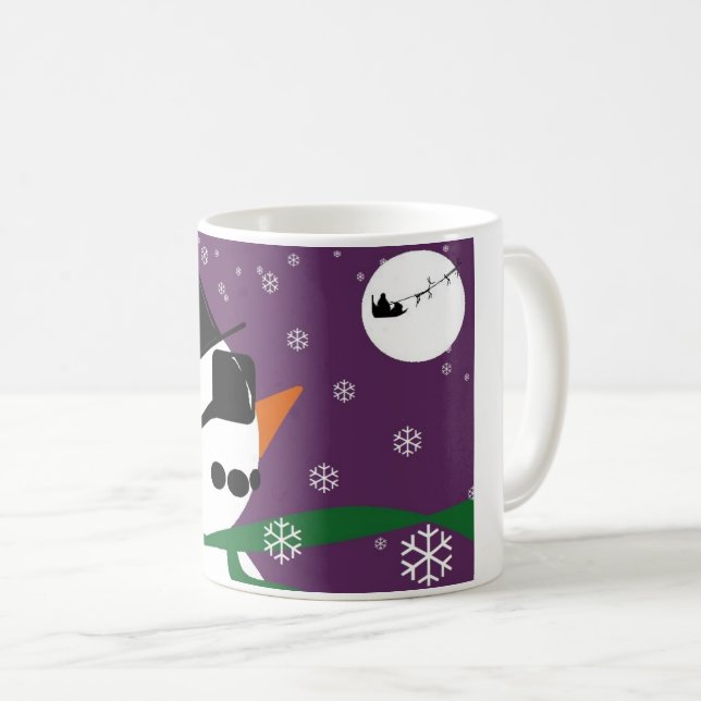 Café Snowman e Papais noeis, caneca de Natal (Frente Esquerda)