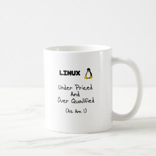 Café Sob a caneca fixada o preço de Linux