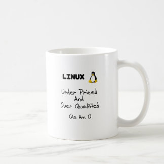 Café Sob a caneca fixada o preço de Linux