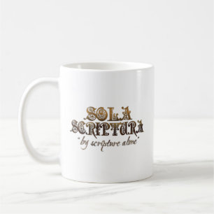 Café "SOLA SCRIPTURA" (verso de w/bible) caneca do