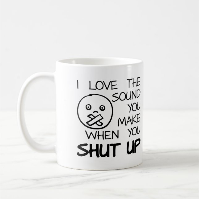 Café Som de Caneca Engraçada Cala Boca (Esquerda)