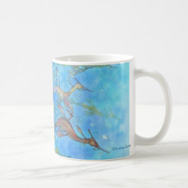Café Sonho na caneca das marés de água-marinha