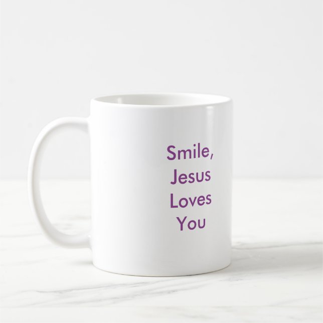 Café Sorriso, amor de Jesus você! Caneca (Esquerda)
