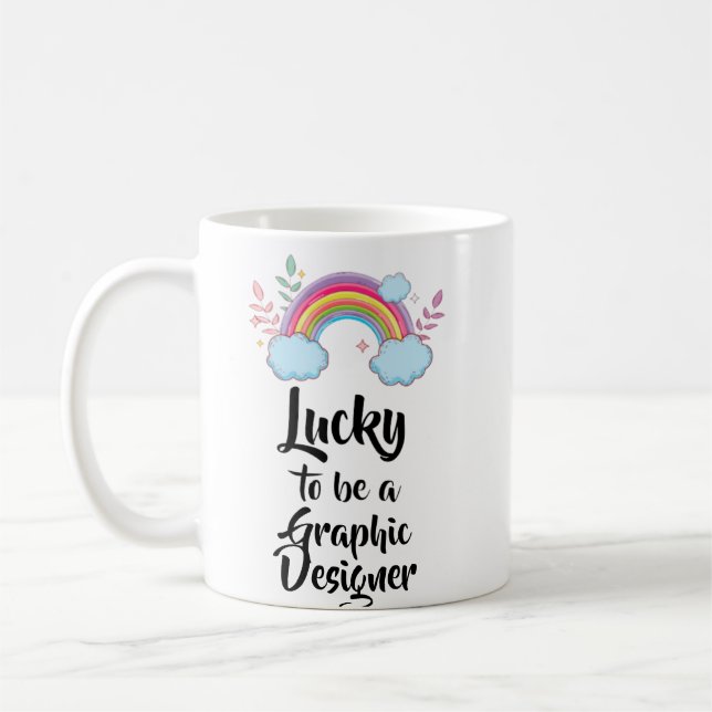 Café Sorte Ser Uma Caneca De Designer Gráfico (Esquerda)