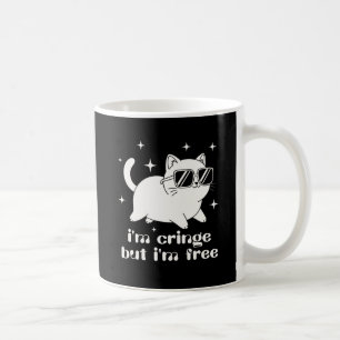 Café Sou Cringe Mas Sou Livre Caneca de Gato com Óculos