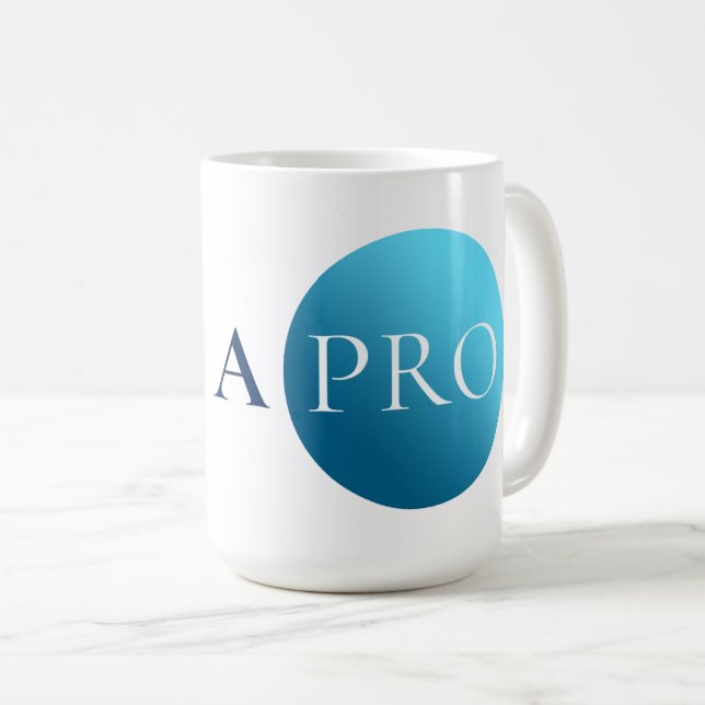 Café SOU UM PROFISSIONAL | Caneca de Círculo Azul Minim (Frente Esquerda)
