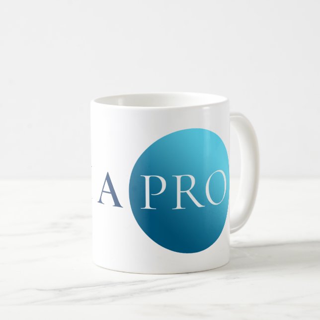 Café SOU UM PROFISSIONAL | Caneca de Círculo Azul Minim (Frente Esquerda)