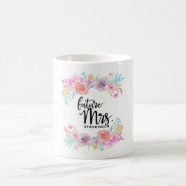 Café Sra. futura floral Caneca da cor de água