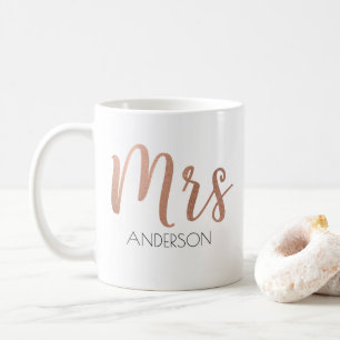 Café Sra. personalizada ouro cor-de-rosa da caneca de